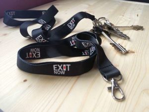 exit lanyards | EXIT NOW | Live Game Experience | Escape Room | Services